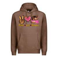 Chestnut peace love donuts Premium Hoodie - AdoDesignShop