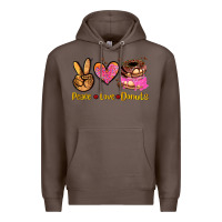 Coffee peace love donuts Premium Hoodie - AdoDesignShop