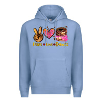 Colony Blue peace love donuts Premium Hoodie - AdoDesignShop