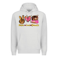 Dove Grey peace love donuts Premium Hoodie - AdoDesignShop