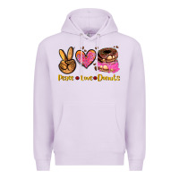 Lilac peace love donuts Premium Hoodie - AdoDesignShop