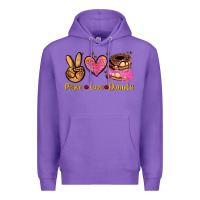 Purple peace love donuts Premium Hoodie - AdoDesignShop