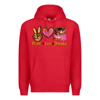 Red peace love donuts Premium Hoodie - AdoDesignShop