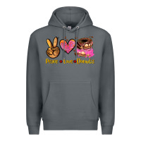 Rock peace love donuts Premium Hoodie - AdoDesignShop