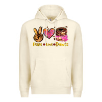 Sandshell peace love donuts Premium Hoodie - AdoDesignShop
