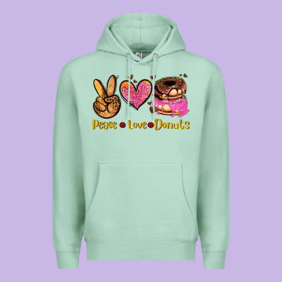 Peace Love Donuts Premium Hoodie Designed By Adodesignshop