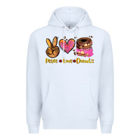 White peace love donuts Premium Hoodie - AdoDesignShop
