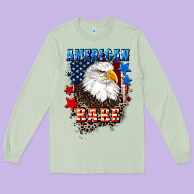 American Babe  4th Of July Long Sleeve Tee Designed By Cowgirlartshop