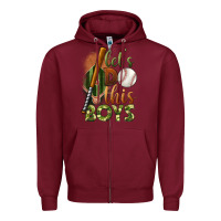 Burgundy let's do this boys field baseball Zipper Hoodie - BundleAndBundleShop