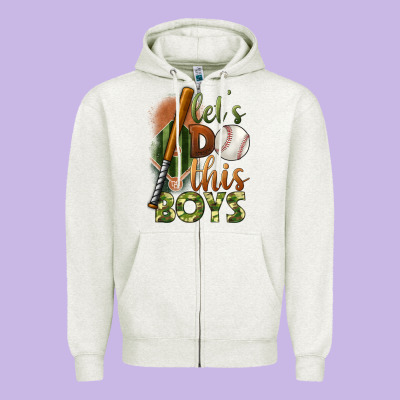 Let's Do This Boys Field Baseball Zipper Hoodie Designed By Bundleandbundleshop