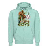 Seafoam let's do this boys field baseball Zipper Hoodie - BundleAndBundleShop