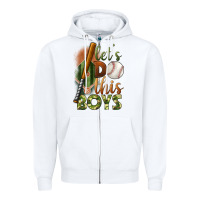 White let's do this boys field baseball Zipper Hoodie - BundleAndBundleShop