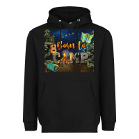 Black born to camp Heavyweight Hoodie - NancyCooperArtShop