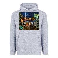 Heather Grey born to camp Heavyweight Hoodie - NancyCooperArtShop