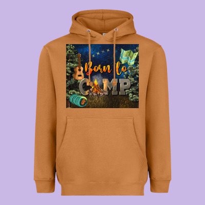 Born To Camp Heavyweight Hoodie Designed By Nancycooperartshop