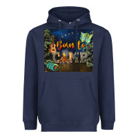 Navy born to camp Heavyweight Hoodie - NancyCooperArtShop