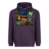 Plum born to camp Heavyweight Hoodie - NancyCooperArtShop