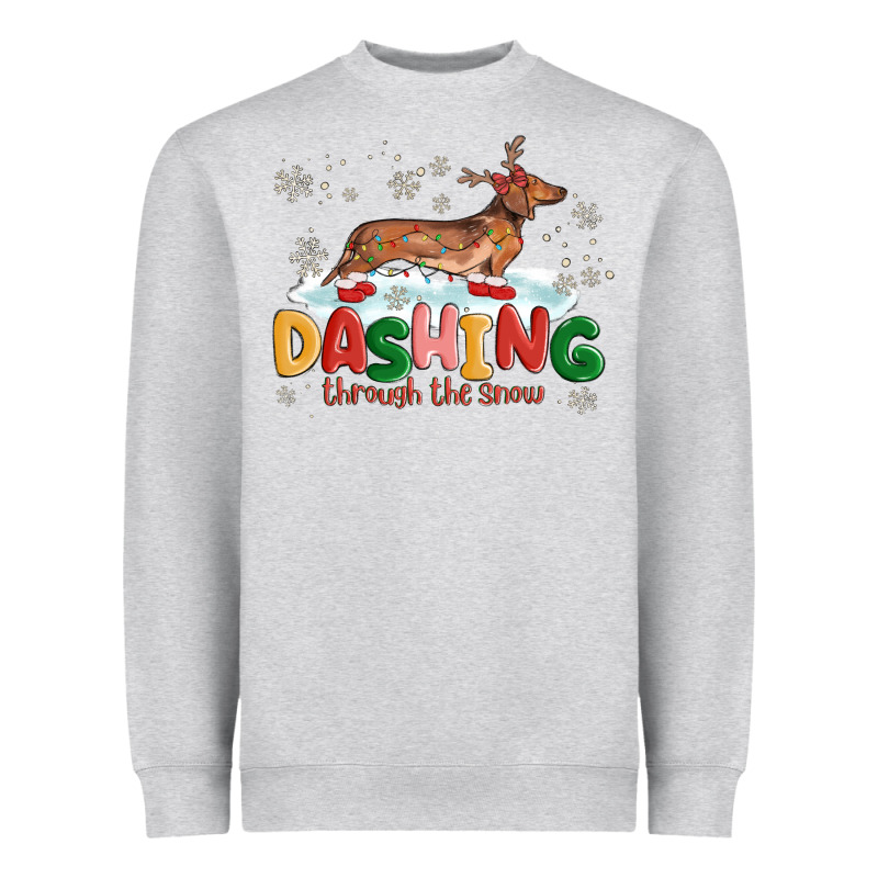 Dachshund Through The Snow Heavyweight Sweatshirt by MaliasSmallBusiness | Teevron