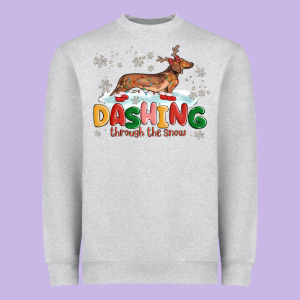 Dachshund Through The Snow Heavyweight Sweatshirt Designed By Maliassmallbusiness