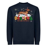 Navy dachshund through the snow Heavyweight Sweatshirt - MaliasSmallBusiness