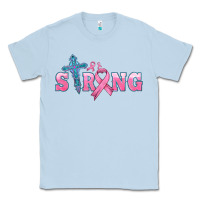 Dusty Blue strong with cross ribbon Classic Tee - HRA Design Shop