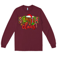 Burgundy Christmas santa claus Long Sleeve Tee - FaDigitalArtStudio