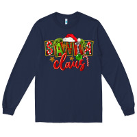 Navy Christmas santa claus Long Sleeve Tee - FaDigitalArtStudio