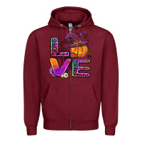Burgundy halloween love Zipper Hoodie - AdoDesignShop