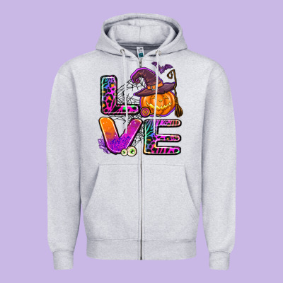 Halloween Love Zipper Hoodie Designed By Adodesignshop
