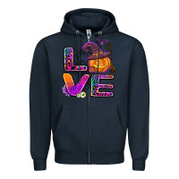 Navy halloween love Zipper Hoodie - AdoDesignShop