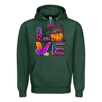 Sports Green halloween love Zipper Hoodie - AdoDesignShop