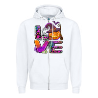 White halloween love Zipper Hoodie - AdoDesignShop