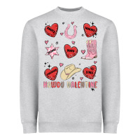 Heather Grey howdy valentine copy Heavyweight Sweatshirt - MaliasSmallBusiness