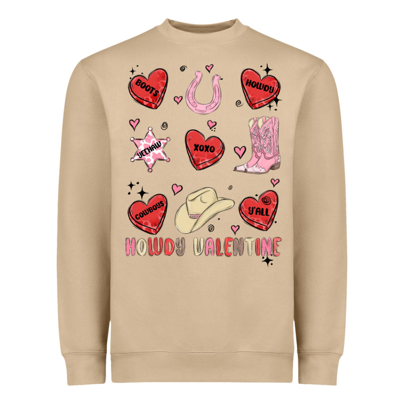 Howdy Valentine Copy Heavyweight Sweatshirt by MaliasSmallBusiness | Teevron
