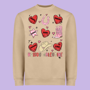 Howdy Valentine Copy Heavyweight Sweatshirt Designed By Maliassmallbusiness