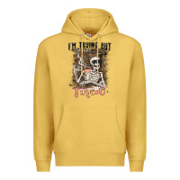 Antique Gold im trying but tired Premium Hoodie - MaliasSmallBusiness