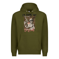 Army Green im trying but tired Premium Hoodie - MaliasSmallBusiness