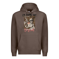 Coffee im trying but tired Premium Hoodie - MaliasSmallBusiness