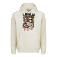 Oatmeal Heather im trying but tired Premium Hoodie - MaliasSmallBusiness