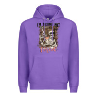 Purple im trying but tired Premium Hoodie - MaliasSmallBusiness