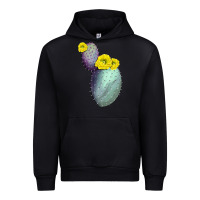 Black Opunthia Santa Rita Cactus Urban Hoodie - LillyAllenDesigns