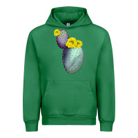 Emerald Opunthia Santa Rita Cactus Urban Hoodie - LillyAllenDesigns