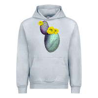 Heather Grey Opunthia Santa Rita Cactus Urban Hoodie - LillyAllenDesigns