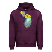 Mauve Wine Opunthia Santa Rita Cactus Urban Hoodie - LillyAllenDesigns