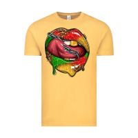 Vintage Mustard juneteenth day lips Vintage Tee - texasbilliewilder