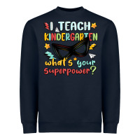 Navy i teach kindergarten whats your superpower Heavyweight Sweatshirt - MaliasSmallBusiness