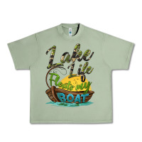 Oil Green lake life floats my boat Urban Heavy Tee - BarkalooDesign