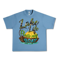 Pebble Blue lake life floats my boat Urban Heavy Tee - BarkalooDesign