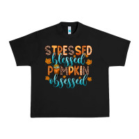 Black stressed blessed pumpkin obsessed Urban Heavy Tee - Zillion Design Studio