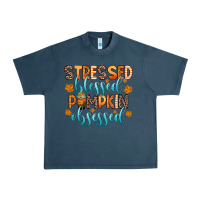 Midnight Navy stressed blessed pumpkin obsessed Urban Heavy Tee - Zillion Design Studio